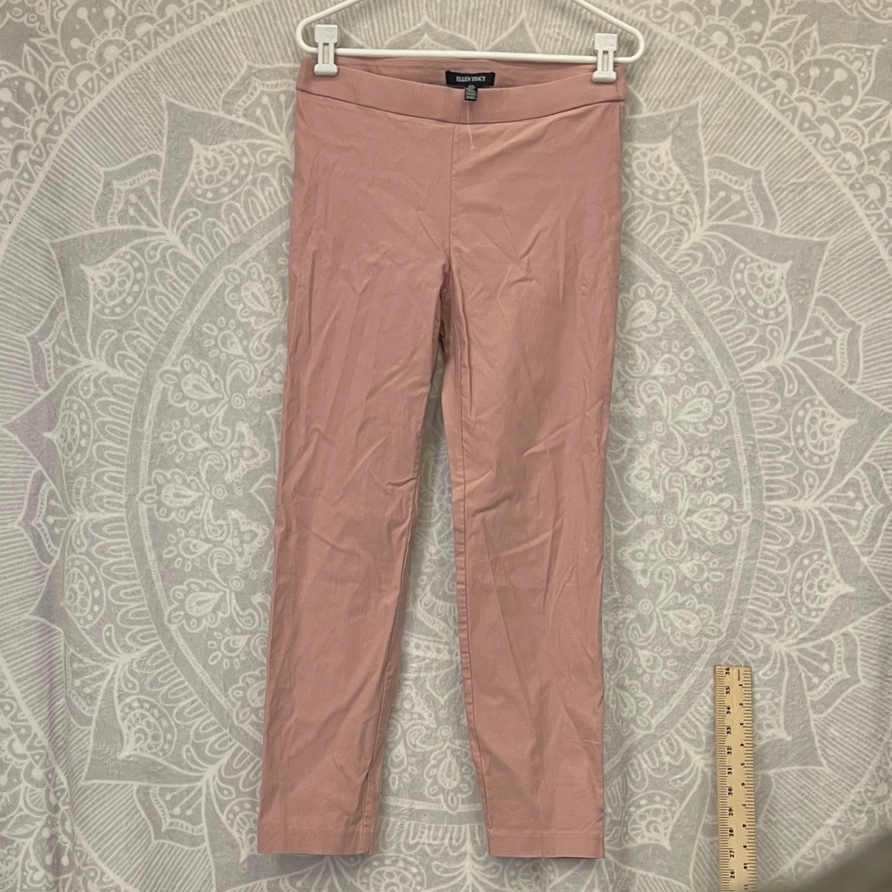 Pink Slim Fit Pants m medium pull on cute pale mauve vvguc